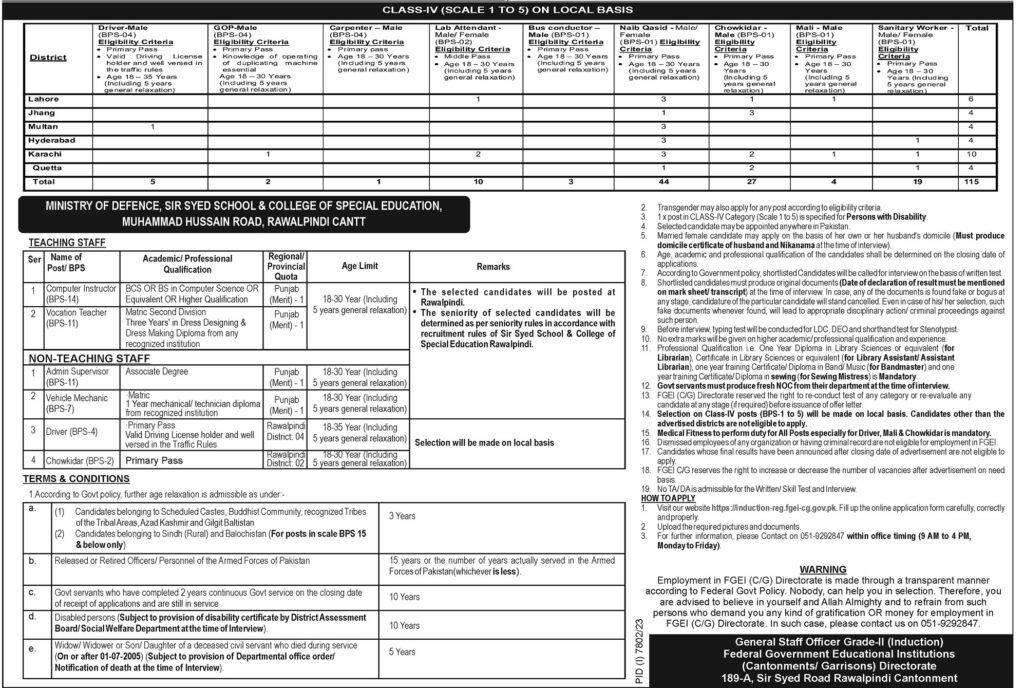 Latest Job Opportunities in Federal Government Educational Institutions (FGEI) - 2024